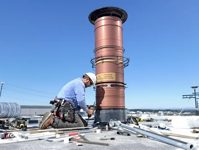 Installed chimney liner by Somers Chimney Sweep in Somers, CT