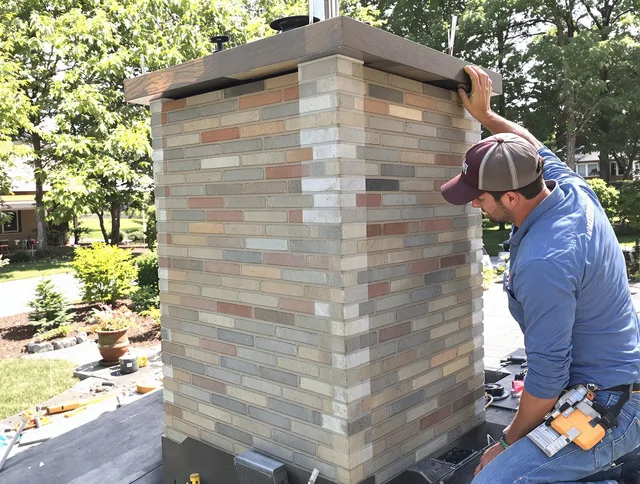 Somers Chimney Sweep completing a modern chimney remodel in Somers, CT