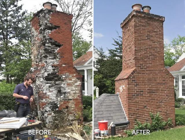 Somers Chimney Sweep performing a full chimney restoration in Somers, CT