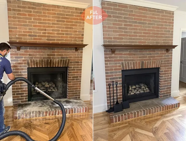 Somers Chimney Sweep carefully sanitizing a fireplace in Somers, CT