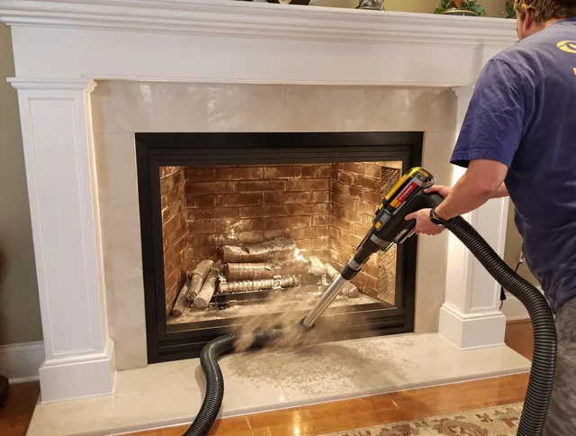 Fireplace cleaning performed by Somers Chimney Sweep in Somers, CT