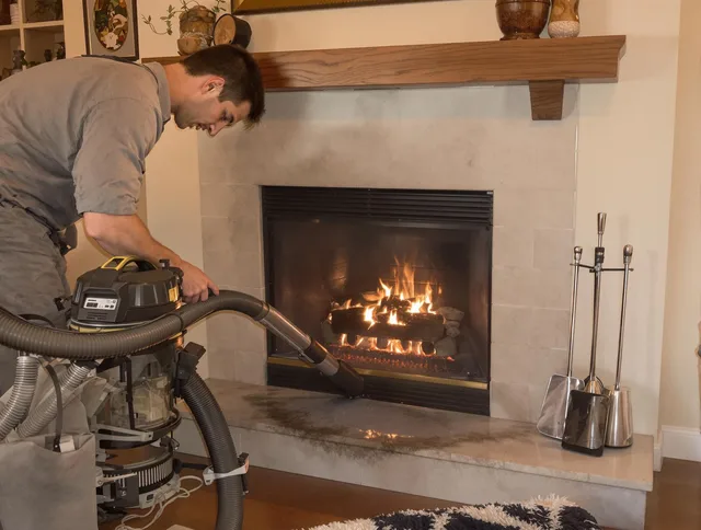 Routine fireplace upkeep by Somers Chimney Sweep in Somers, CT